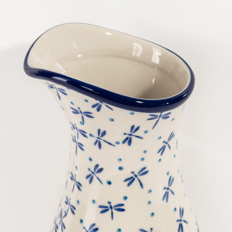 carafa ceramica alb albastru